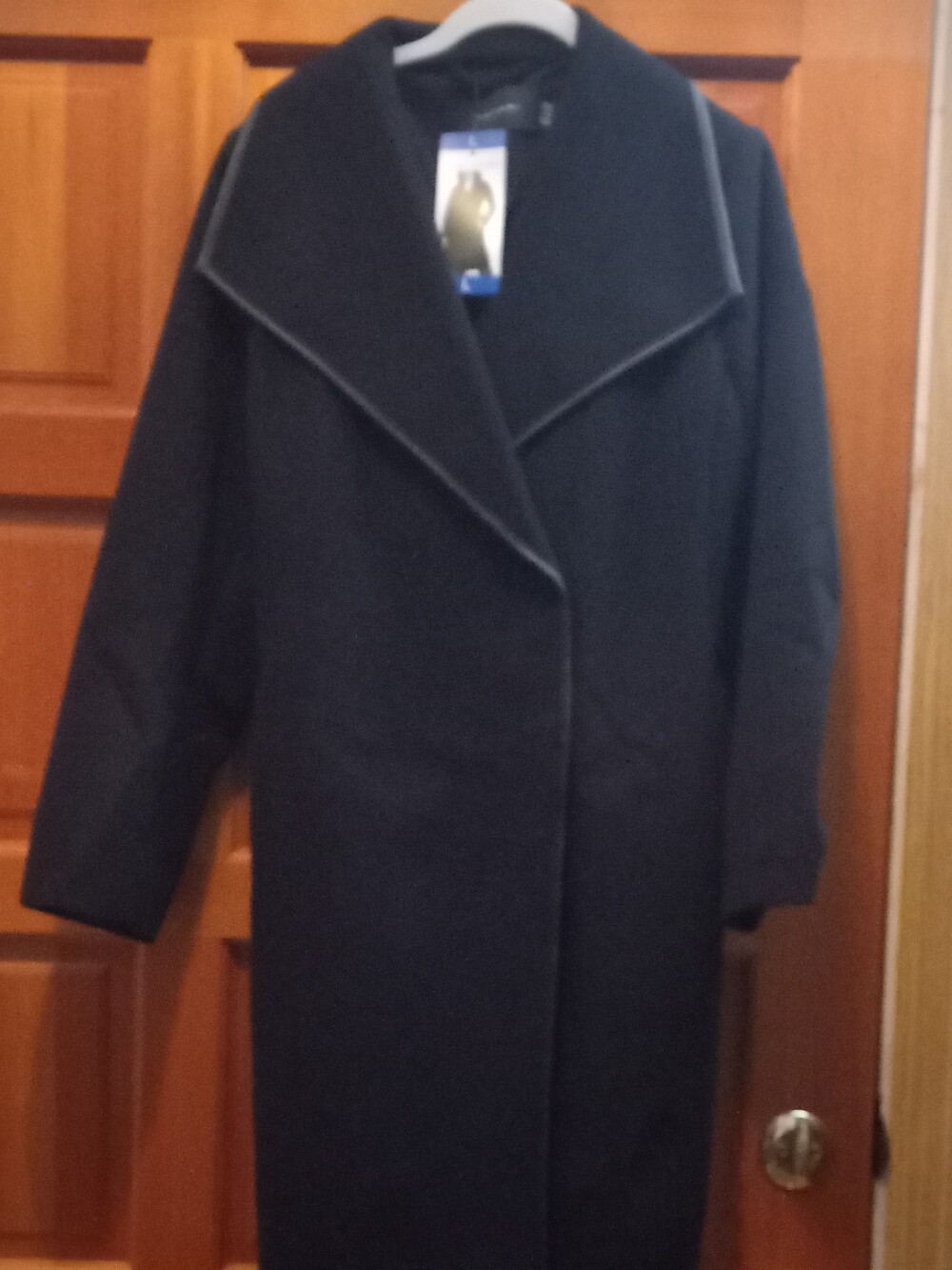 NWT Womens Long Black Trench Coat